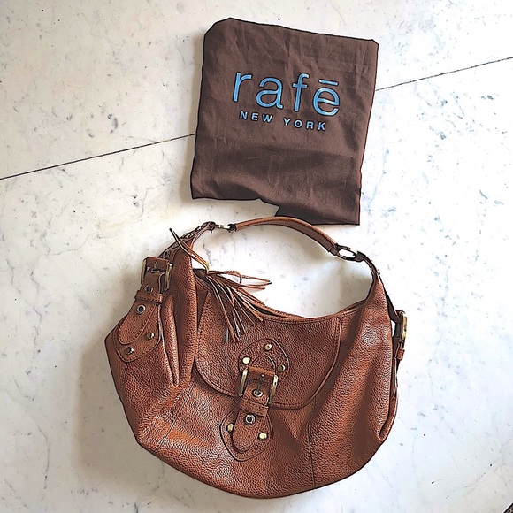 Large Rafe Cognac Leather Hobo Bag - Picture 1 of 14